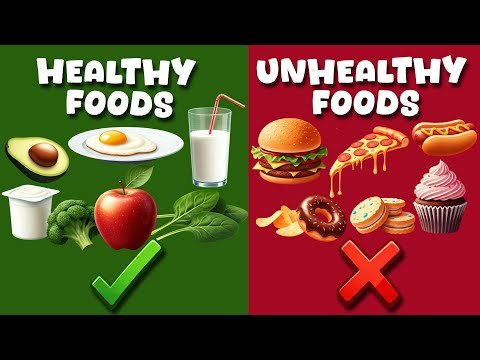 HEALTHY vs UNHEALTHY Food | Healthy Food, Unhealthy Food for Kids